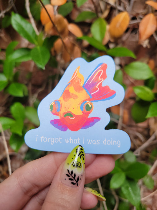 i forgot goldfish matte sticker
