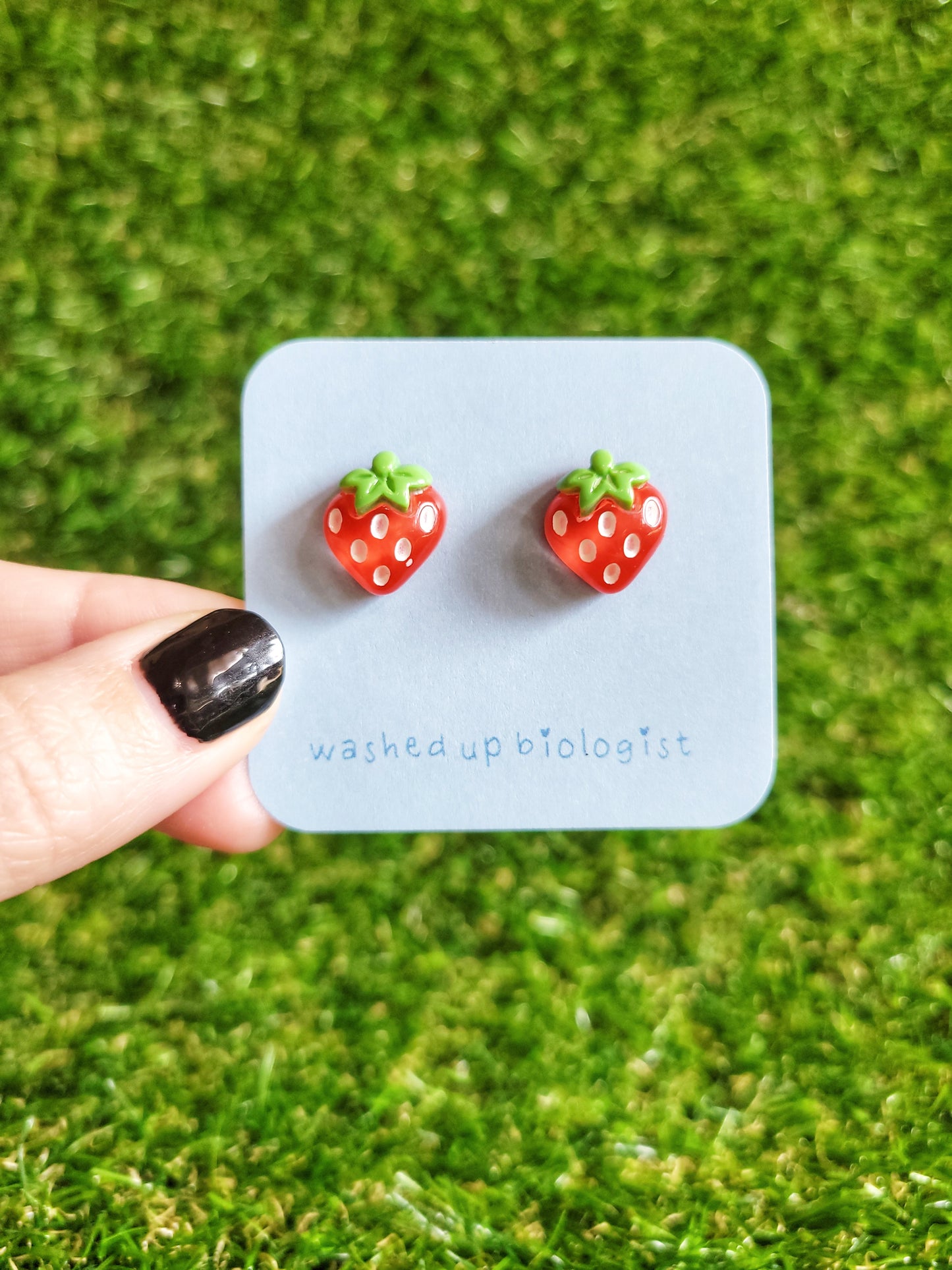 strawberry hypoallergenic stud earrings