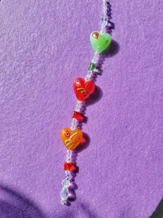 ☀️ red orange green hearts suncatcher ☀️