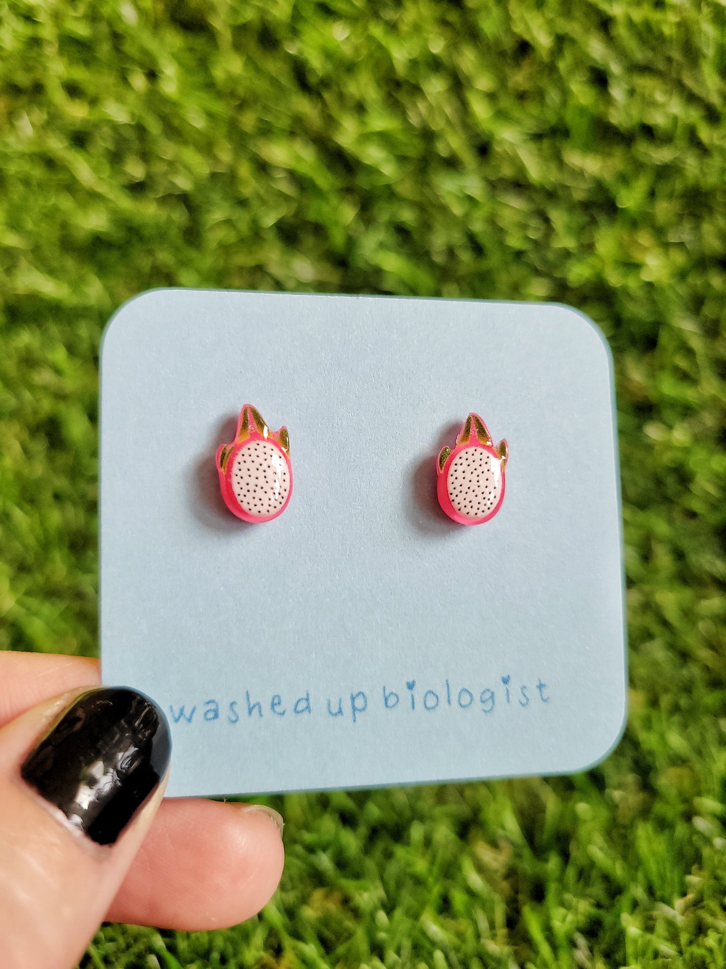 dragon fruit hypoallergenic stud earrings