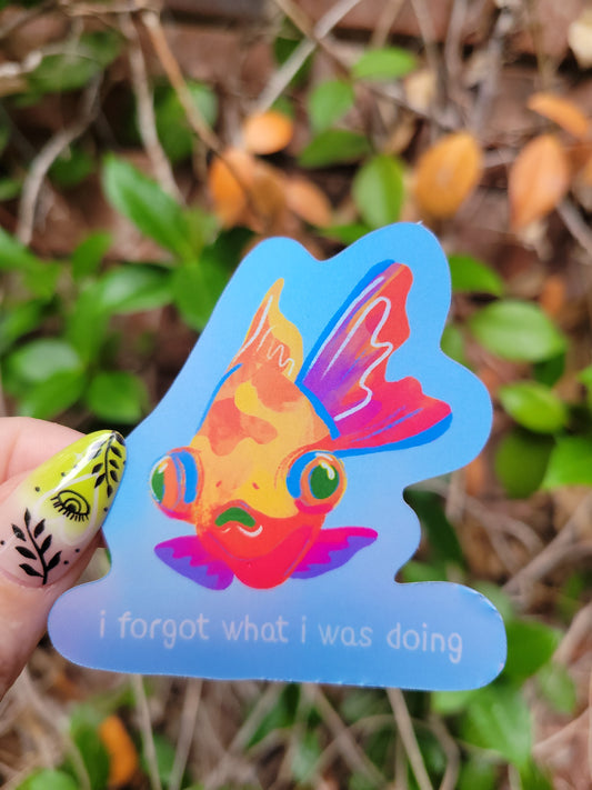 vapor wave holographic i forgot goldfish