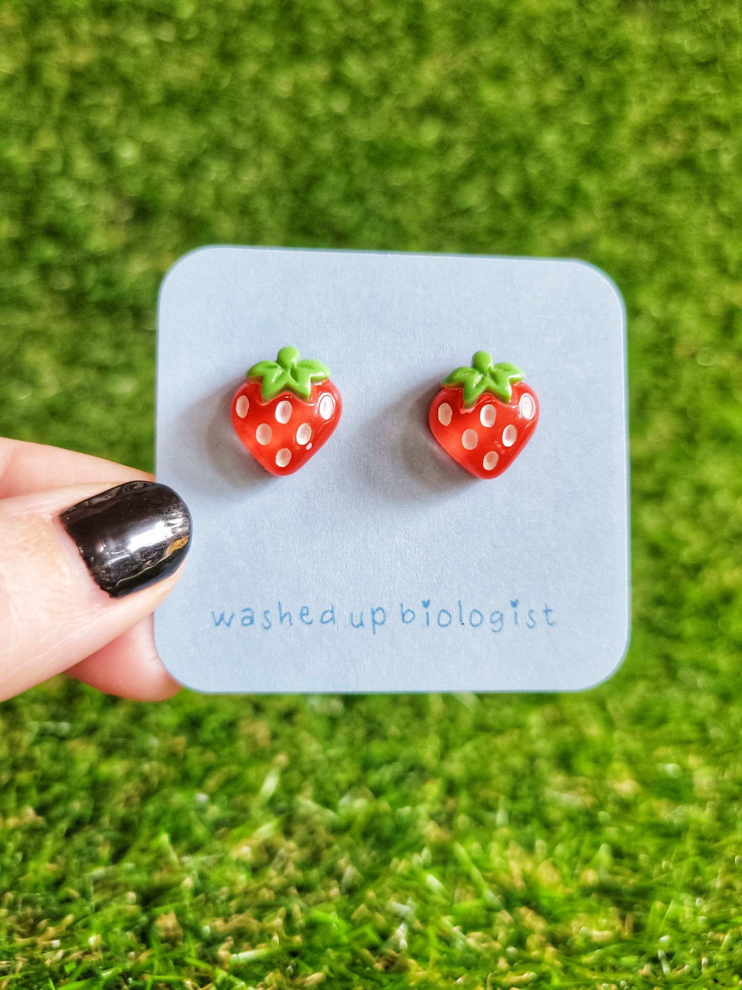 strawberry hypoallergenic stud earrings