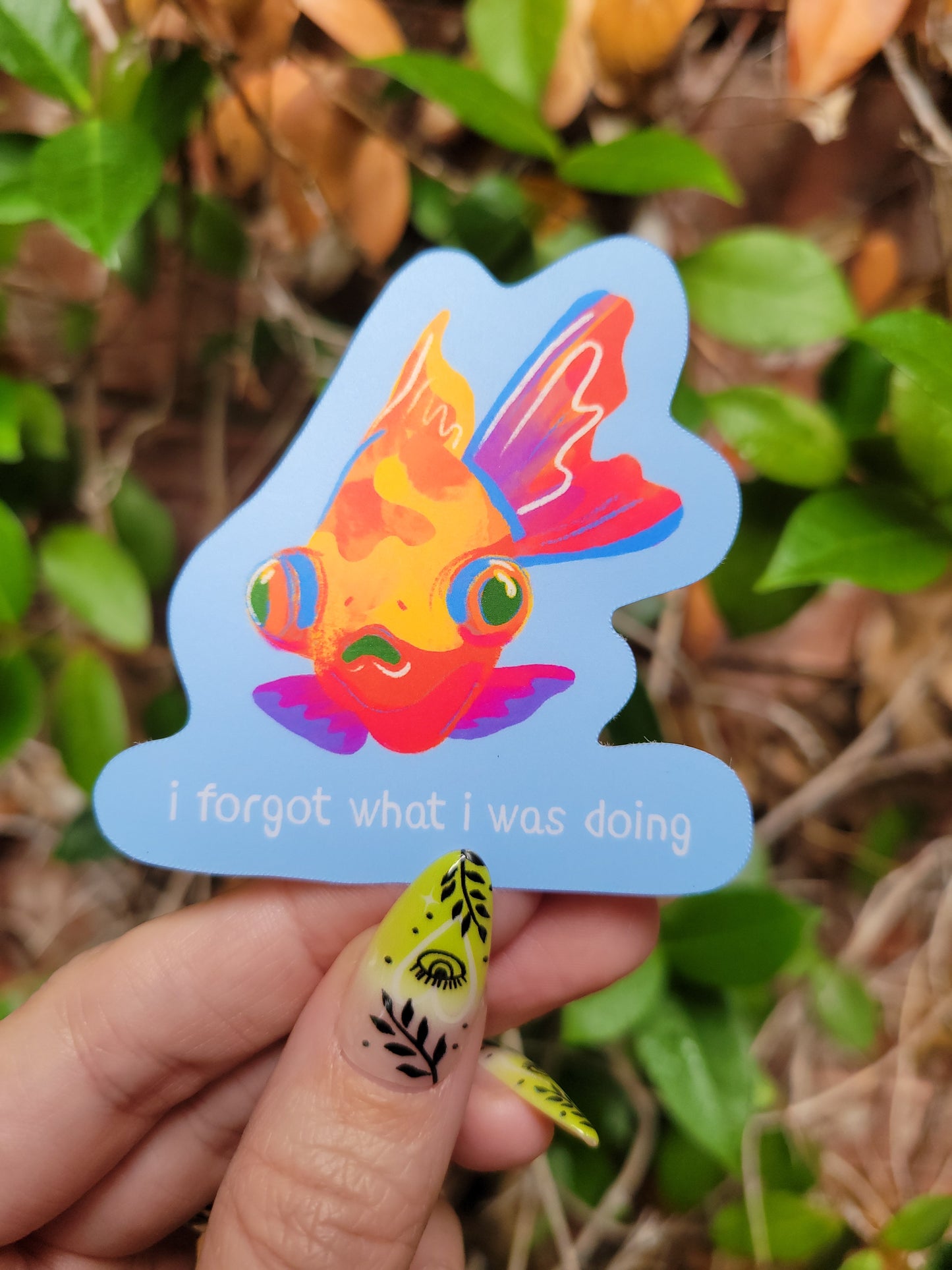 i forgot goldfish matte sticker