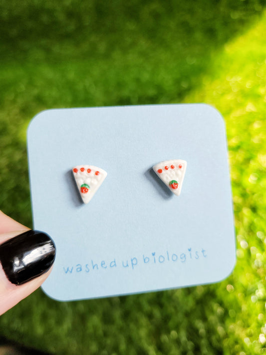 cake slices hypoallergenic stud earrings