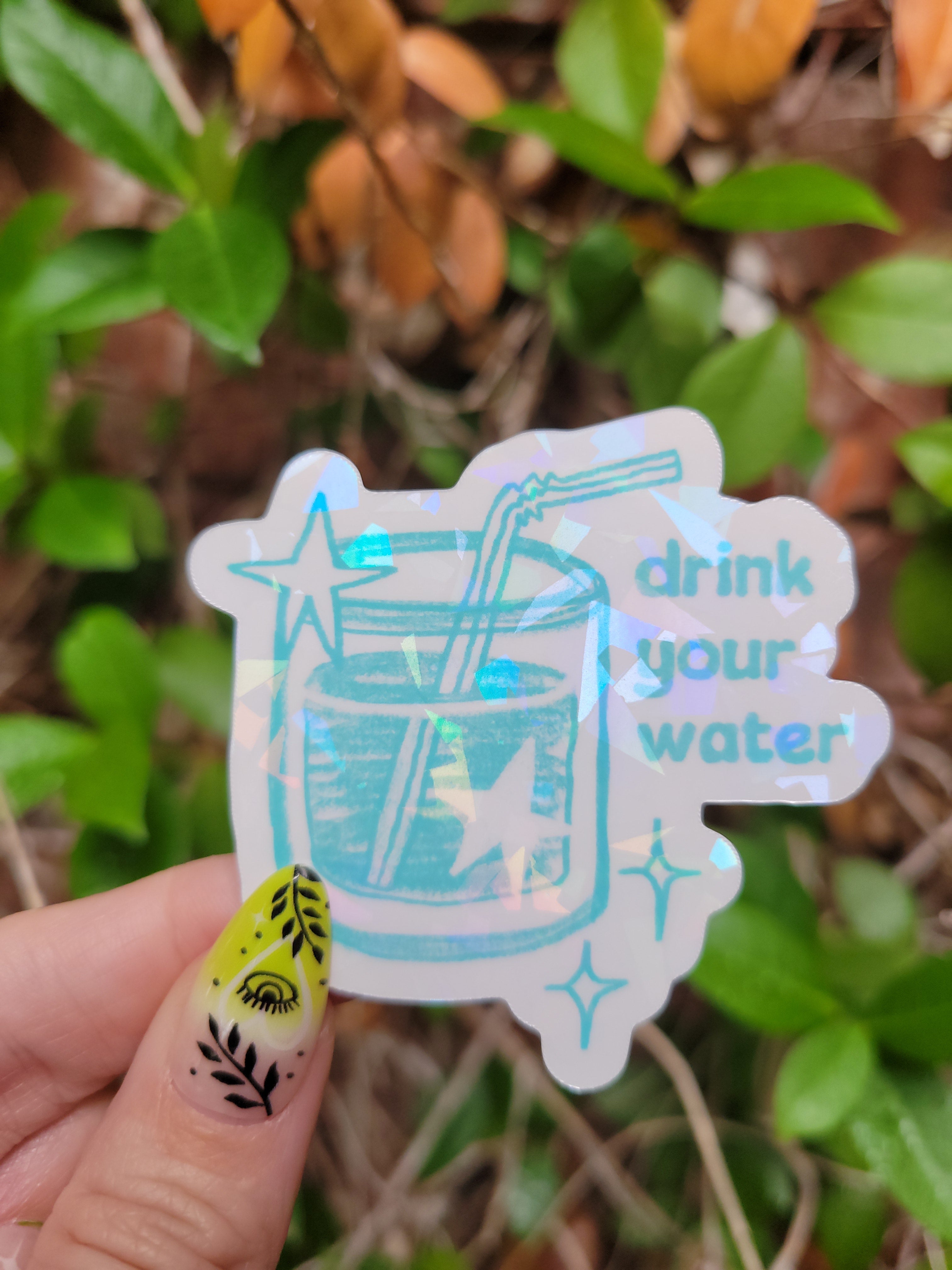 crackle holographic drink your water