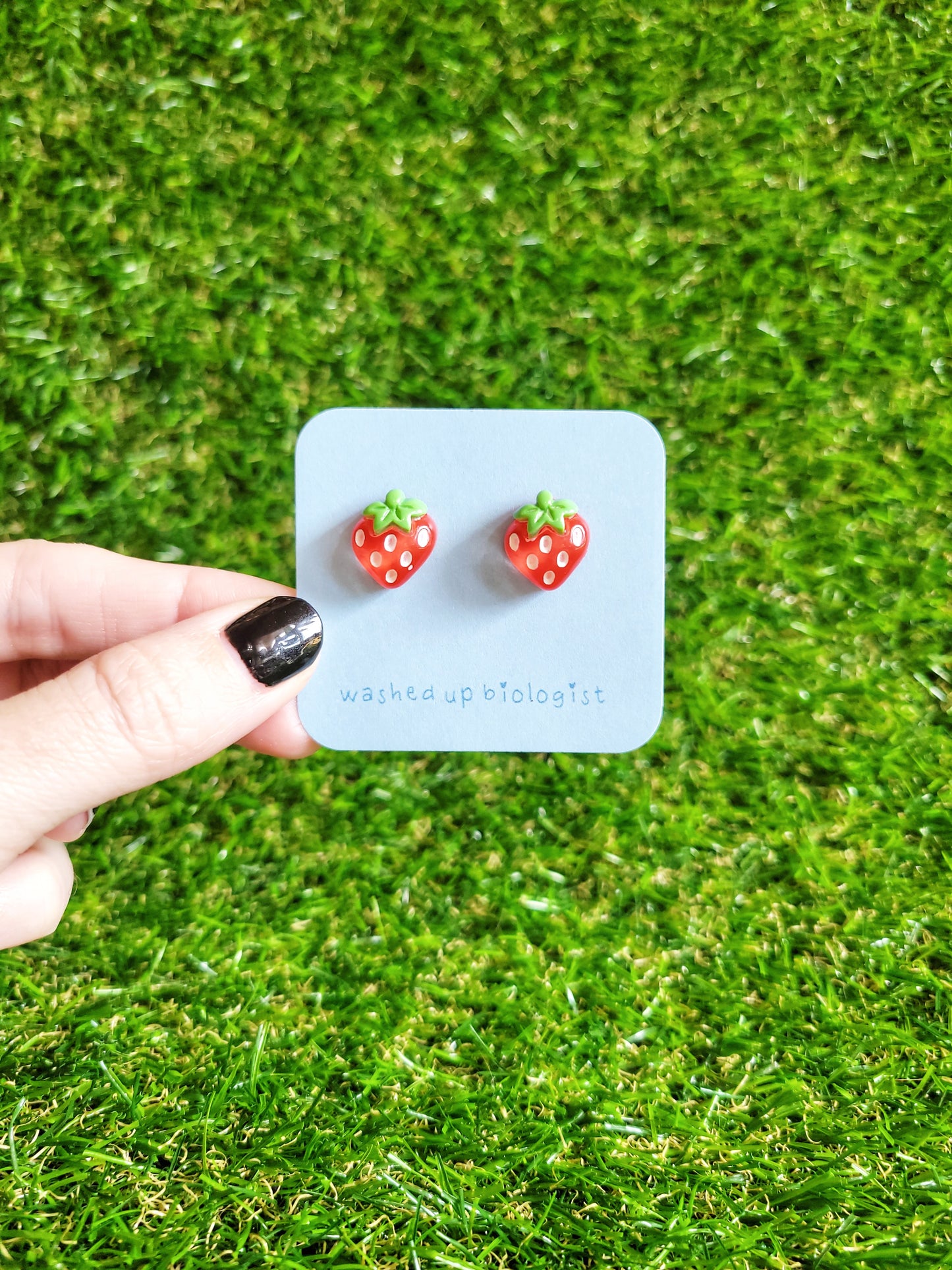 strawberry hypoallergenic stud earrings