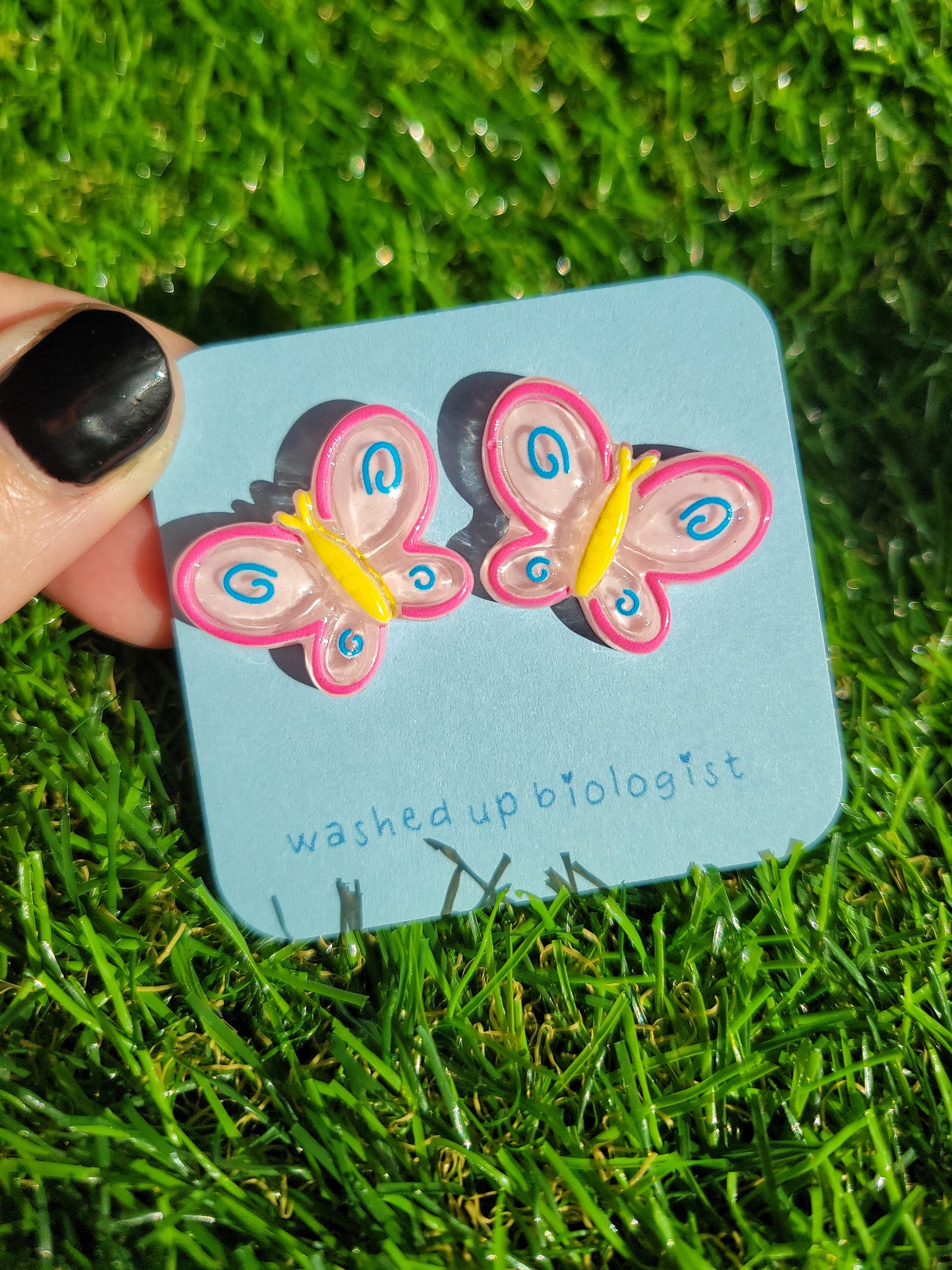 butterflies hypoallergenic stud earrings