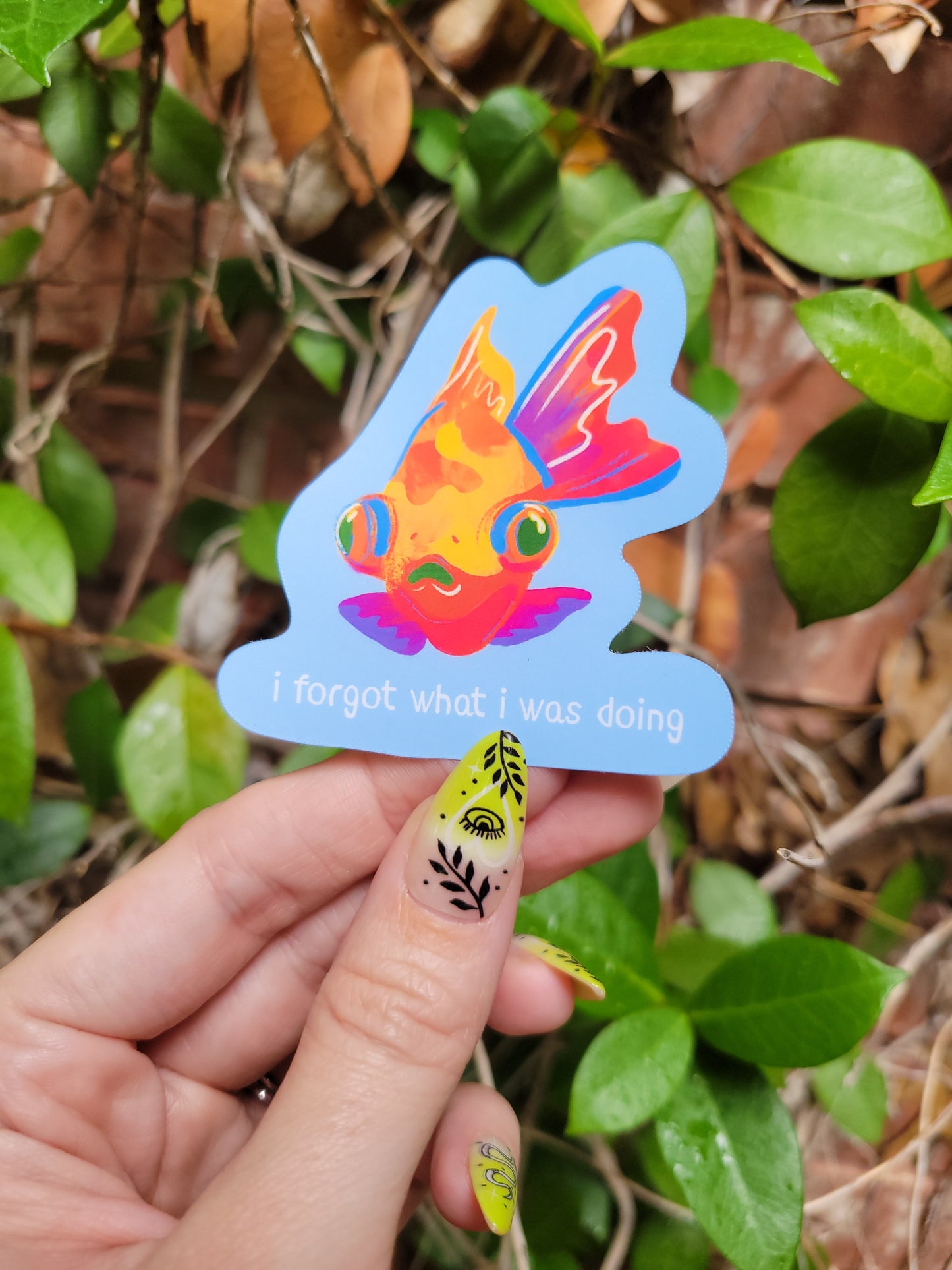i forgot goldfish matte sticker