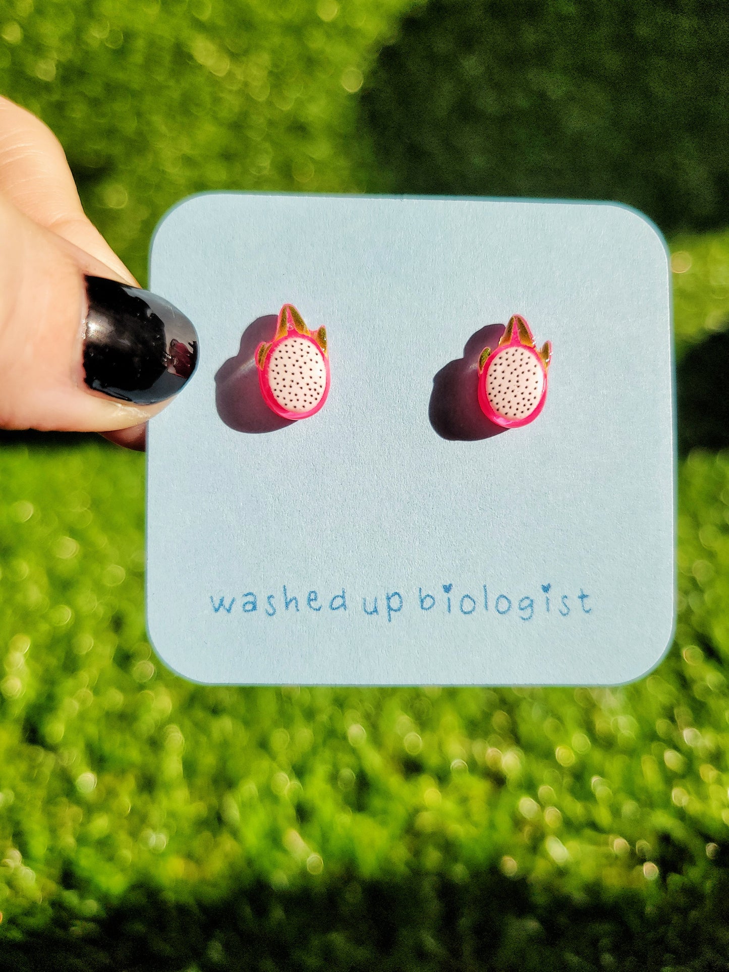 dragon fruit hypoallergenic stud earrings