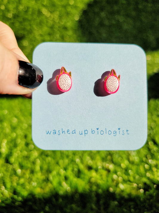 dragon fruit hypoallergenic stud earrings