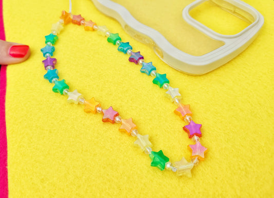 rainbow stars phone charm strap