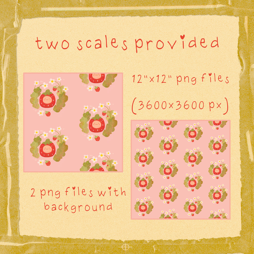 🍓 strawberry baby seamless pattern digital file 🍓